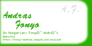 andras fonyo business card